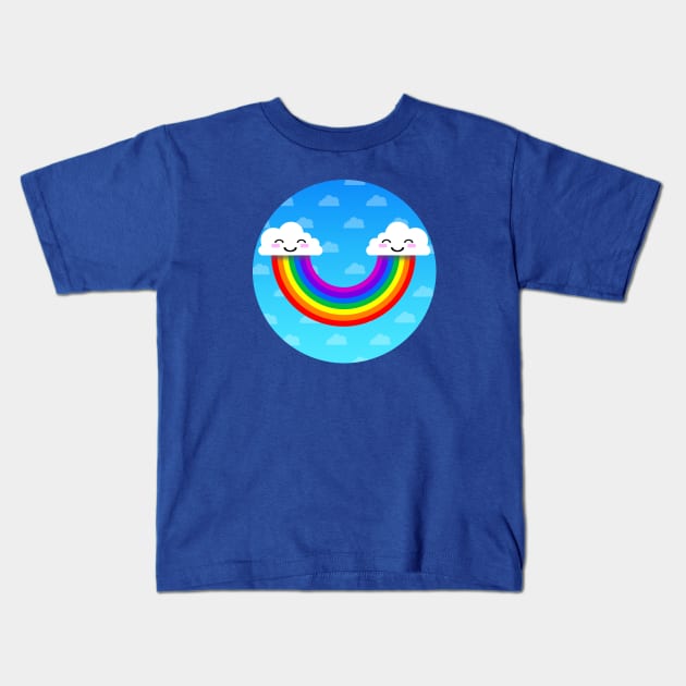 Cute Rainbow Smile Kids T-Shirt by robotface